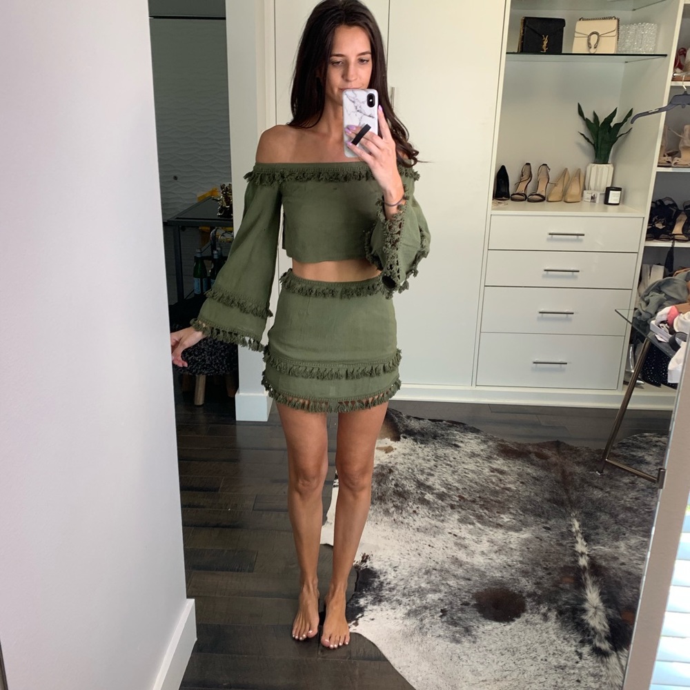 2pc mini skirt and crop set